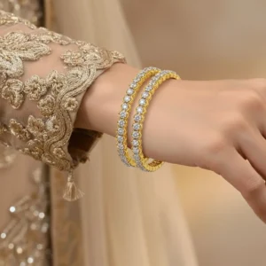 SILVER STONE BANGLES