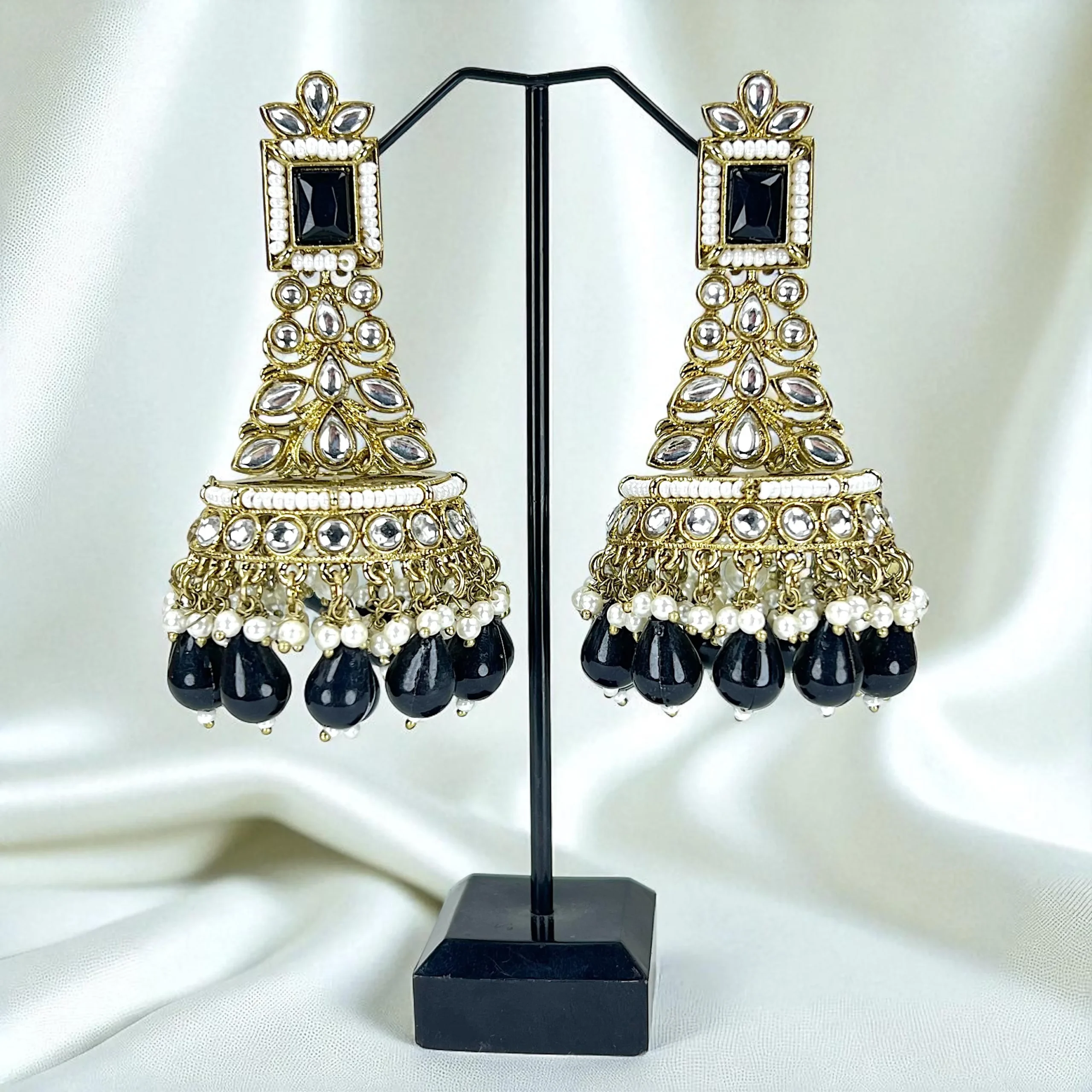 KUNDAN BLACK JHUMKA