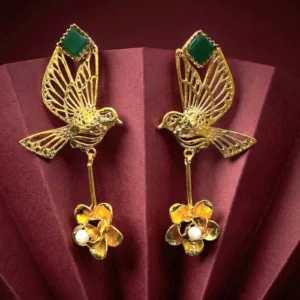 EMERALD BIRD EARRINGS (1)