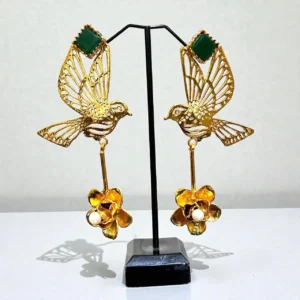 EMERALD BIRD EARRINGS