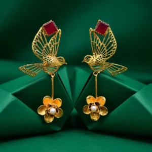 MAROON SPARROW EARRINGS (1)