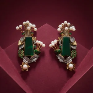 EMERALD BRANCHED EARRINGS