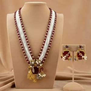 BRANCHED MAROON MALA SET