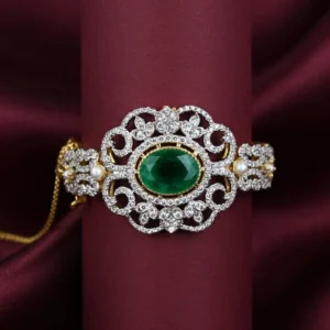 GOLD PLATED GREEN BANGLE