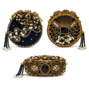 ROUND BLUE CLUTCH